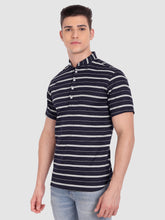 Mens Single Strip Half Sleeve Kurta